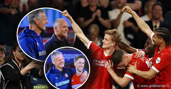 Vader Peter Uneken ziet in Enschede hoe zijn zoon Jesper scoort bij PSV-debuut: ‘Pure blijdschap, mooi’