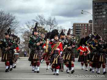 Cameron Highlanders Regiment marches in memory of Battle of Vimy Ridge