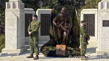 First look at memorial D-Day statue takes place, honouring Royal Regina Rifles