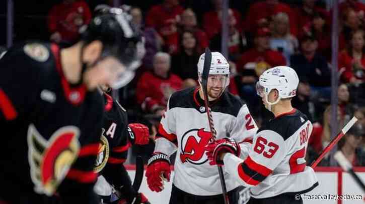 Devils snap three-game skid with 4-3 victory, hand Senators third straight loss
