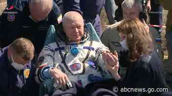A Soyuz capsule carrying 3 crew from the International Space Station lands safely in Kazakhstan