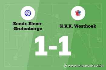 Eendracht Elene-Grotenberge speelt thuis gelijk tegen KVK Westhoek