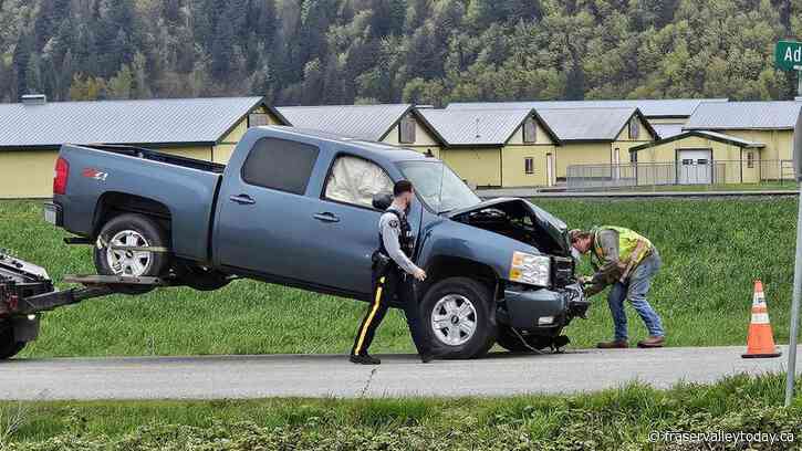 Two-vehicle crash leaves two trucks in a ditch Monday morning in Chilliwack; 2 injured