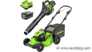 Greenworks two-tool electric mower-blower bundle is 34% off on Amazon, at $552.49
