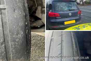 Shocking state of front tyres on car pulled over in Preston