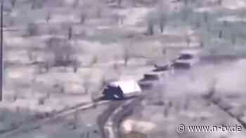 Wegen Angriffen mit Drohnen: Russen bauen einen Schildkröten-Panzer