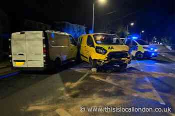 Damage wreaked after Ardleigh Green Road, Hornchurch crash