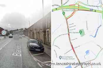 Long queues heading into and out of Darwen after crash