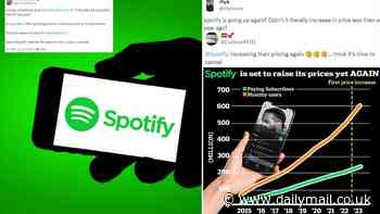 Spotify hikes its prices for millions of UK customers: Premium plans jump by up to 13% - and furious users are threatening to cancel their subscriptions