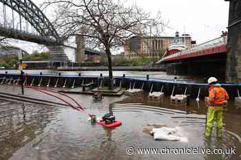 Flood warning removed after River Tyne bursts its banks at Quayside