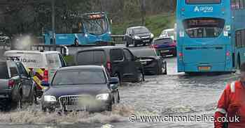 See how the North East was hit by flash floods and heavy rain on Tuesday
