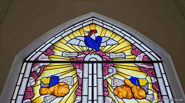 Holy Crispiness! Worship at a stained glass window shrine to fried chicken