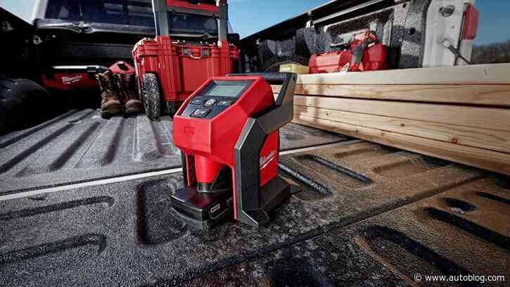 This Milwaukee M12 12-volt tire inflator is the fastest cordless tire inflator on the market, and you can get one for under $100