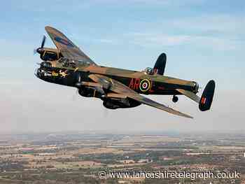 Lancaster bomber flyover at Burnley armed forces day