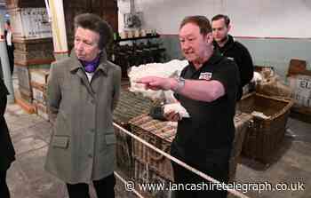 Princess Anne's tour of Helmshore Mills Textile Museum in Rossendale