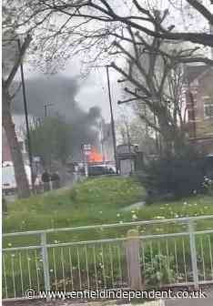 Fire breaks out in Hertford Road, Enfield