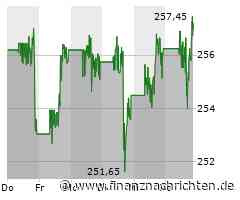 Visa-Aktie mit leichten Kursgewinnen (256,9964 €)