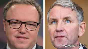 AfD-Extremist Höcke wird im TV-Duell gegen CDU-Mann Voigt in die Ecke getrieben