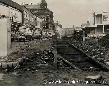 Burnley tram tracks discovered during road widening work
