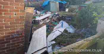 The shocking mess pair left at County Durham home as garden filled with waste and van abandoned outside