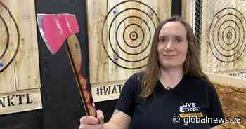 Calgary woman celebrates success in international axe-throwing