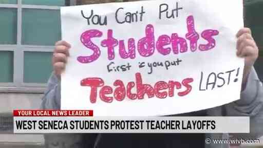 West Seneca students walk out of school to protest teacher layoffs