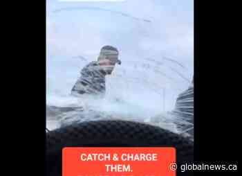 Suspect in Brampton, Ont. road-rage video still at large after two weeks: police