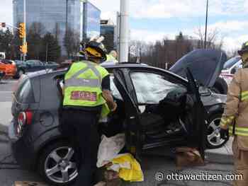 Firefighters rescue woman and infant from vehicle in east end collision