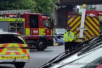 Staples Corner crash: LFB says car collided with bridge