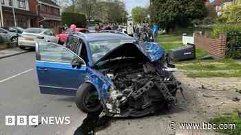 Girl injured in crash outside school