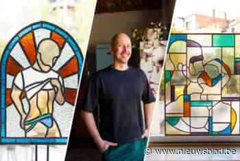 Kunst met piemels en kussende mannen:  Sanderjan maakt queerart in glas-in-lood