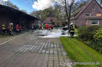 FW-ROW: Brennender Rasenmäher entzündet fast Scheune