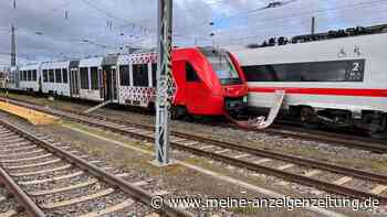 Züge am Hauptbahnhof Worms zusammengestoßen