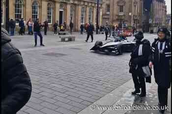 Newcastle United advert shot in city as fans star and racing car driven up Grey Street