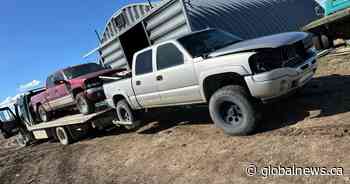 RCMP recover 12 stolen trucks and other items from rural property near Vulcan