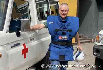 Bacup aid worker who is clearing landmines in Ukraine