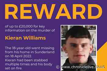 Crimestoppers offers £20,000 reward in renewed appeal to solve murder of Sunderland teenager Kieran Williams