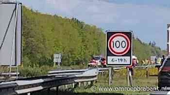 A67 dicht door door vrachtwagen in brand