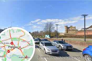 Road partially blocked on A6 in Preston after crash
