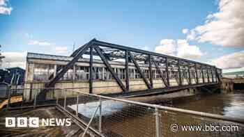 Bridge featuring Windrush artwork closed