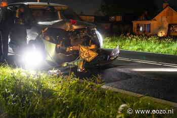Bestelauto rijdt verkeerslicht uit de grond