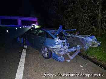 Coach ploughs into back of car on M6 near Lancaster