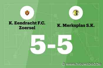 Merksplas speelt gelijk in uitwedstrijd tegen Zoersel