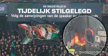 Bekerfinale tussen Feyenoord en NEC in Kuip twee keer onderbroken na vuurwerk en brand