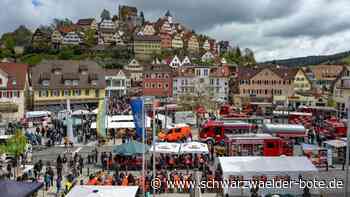 Blaulichttag in Altensteig: Mehr als 30 Einsatzfahrzeuge säumen den Marktplatz