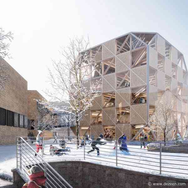 BIG designs all-wood cubic structure as "living curriculum" at University of Kansas
