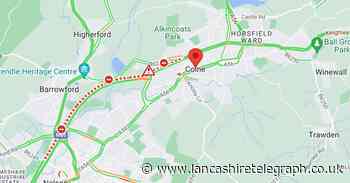 M65: Crash causes fuel spillage at Junction 14 in Colne