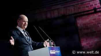 „Wir wollen ein starkes Industrieland bleiben“, ruft Scholz fast schon leidenschaftlich