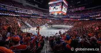 Empty seats seen in Rogers Place during Game 1 of NHL playoff series between Oilers, Kings