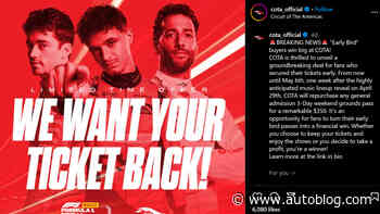 COTA offers $350 buyback for F1 U.S. Grand Prix early bird passes it sold for $299